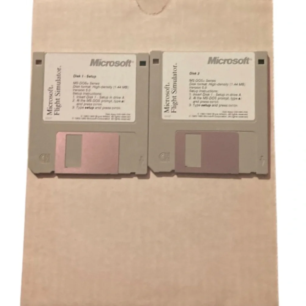 VTG 1993 Microsoft home flight simulator MS DOS pc video big box game